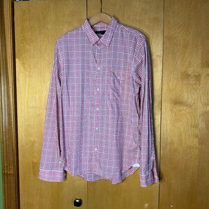 Marc by Marc Jacobs Shrunken Fit Pink Plaid Dress Shirt, size Large